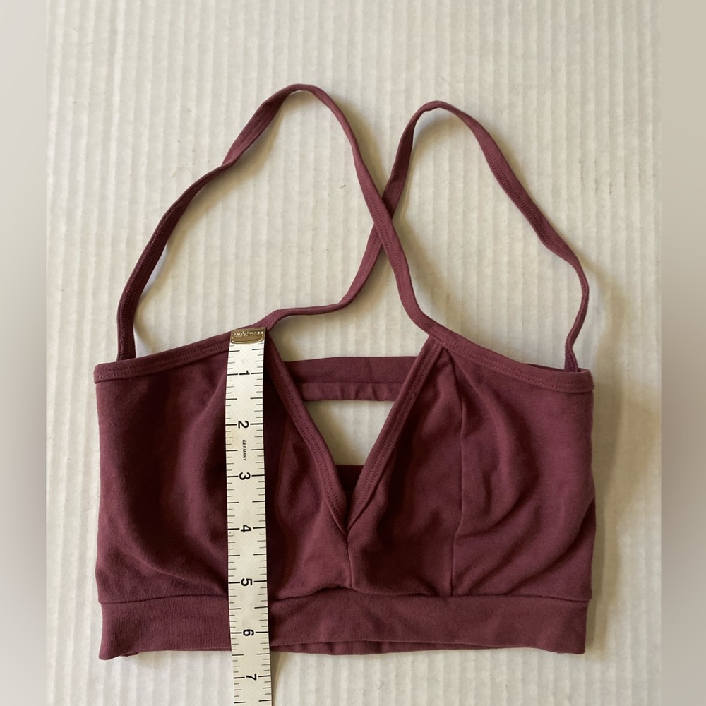 Soul Flower Organic Cotton Bralette Plum Burgundy Size S - Picture 10 of 11